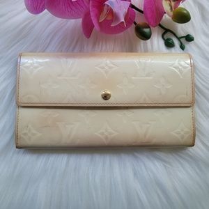 Louis Vuitton Vernis Sarah Monogram Beige  Long Wallet
